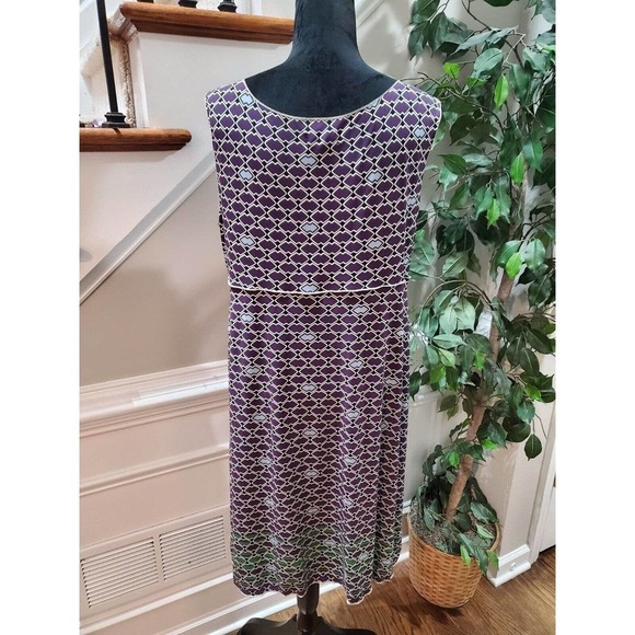 M.S.S.P Women's Purple Polyester Square Neck Sleeveless Knee Length Dress Size L - Picture 14 of 15